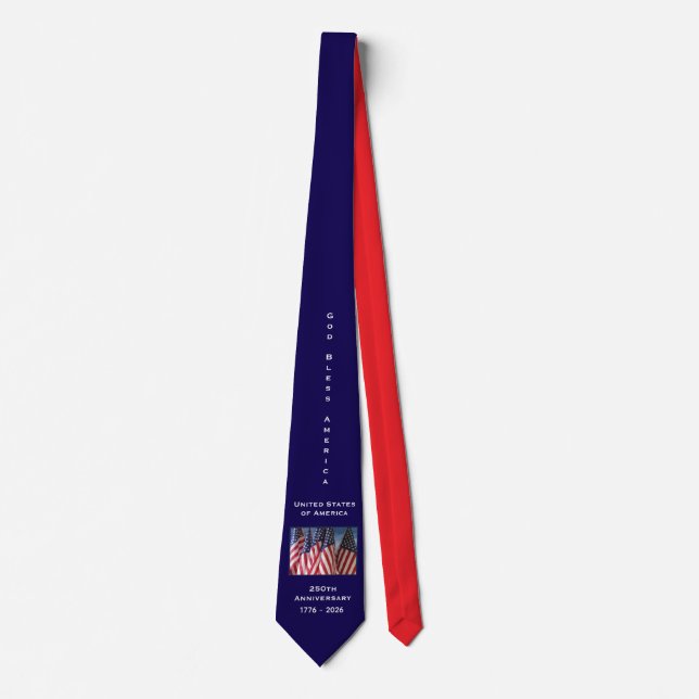 250th Anniversary USA Patriotic God Bless America  Krawatte (Vorderseite)