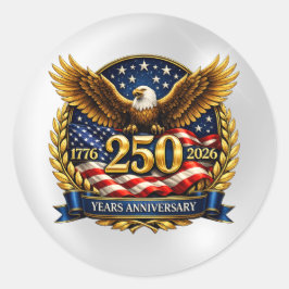 250th USA Anniversary Eagle Emblem  Runder Aufkleber