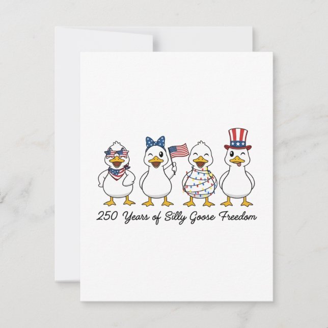 250th Years of Silly Goose Freedom Semiquincentenn Dankeskarte (Vorderseite)