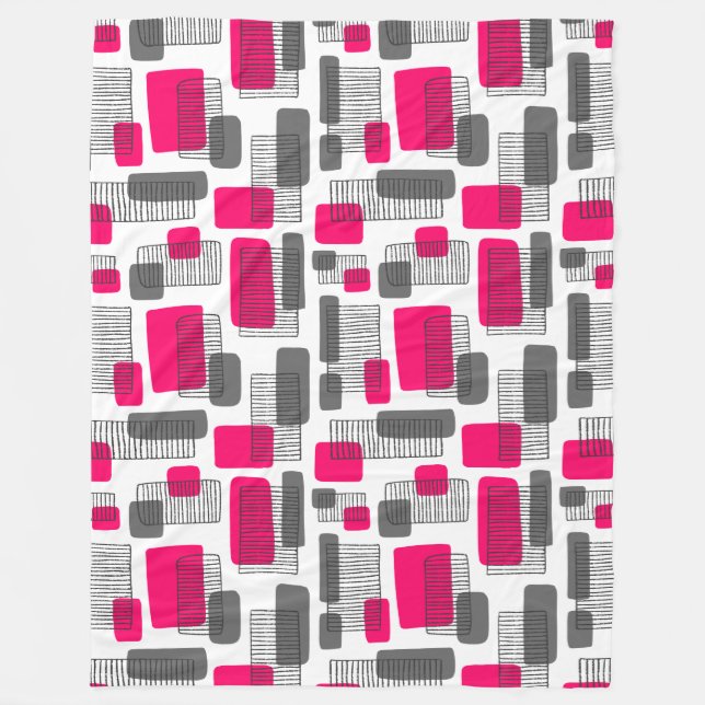 251215 - Neon Red and Gray Fleecedecke (Vorderseite)