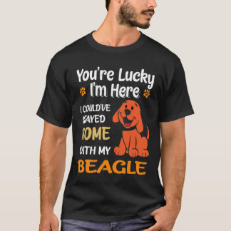 253 Sie sind glücklich - Zuhause mit meinem Beagle T-Shirt