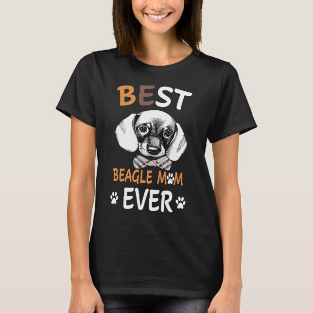 255 Beste Beagle-Mama je T-Shirt (Vorderseite)
