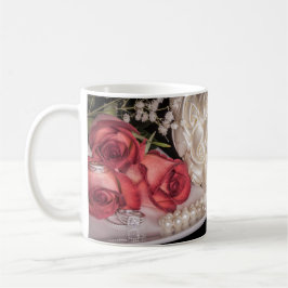 2586-Rose mit Hochzeitssingen, Perle Kaffeetasse