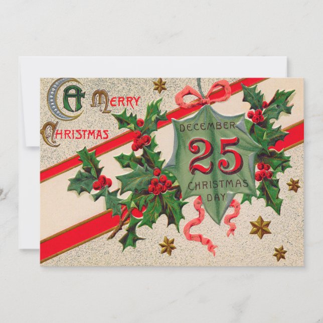 25.12. Heilige Weihnachtsdekoration Einladung (Vorderseite)