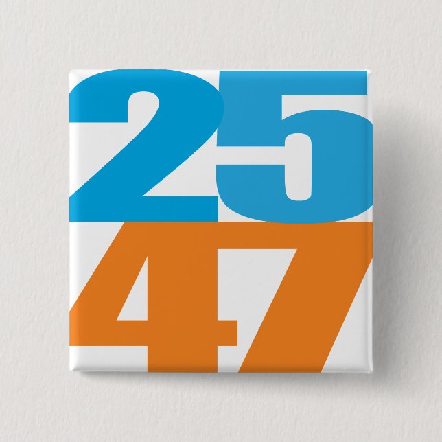 25 47 Blau/Orange Button (Vorderseite)