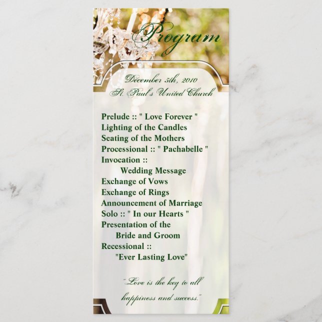 25 4x9 Chandelier du programme de mariage en chêne (Devant)