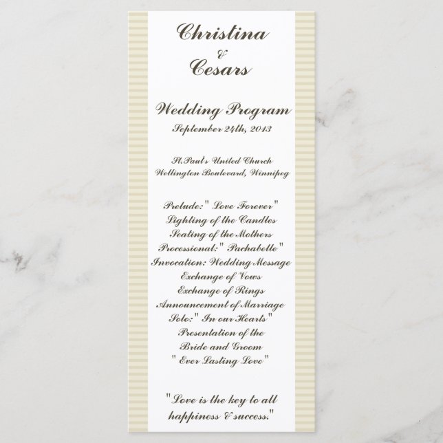 25 4x9 Hochzeitskalender/Graustreifen Käfig Programm (Vorderseite)