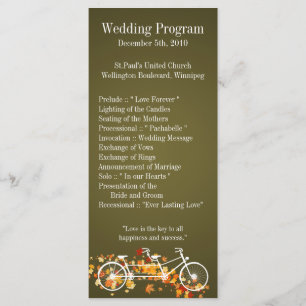 25 4x9 Hochzeitsprogramm Braun Herbst Doppel Fahrr Programm