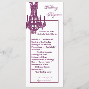 25 4x9 Hochzeitsprogramm Crystal Chandelier Glitz Programm