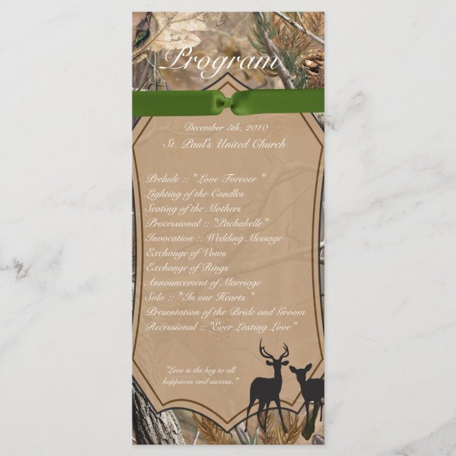 25 4x9 Hochzeitsprogramm Jäger Camouflage Camoflau Programm (Vorderseite)