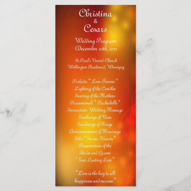25 4x9 Hochzeitsprogramm Marokkanisch Laterne Programm (Vorderseite)
