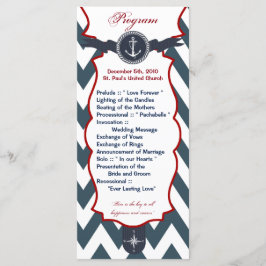 25 4x9 Hochzeitsprogramm Nautical Anchor Compass O Programm