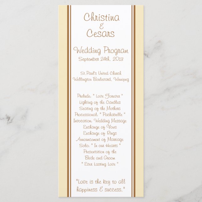 25 4x9 Hochzeitsprogramm nur Verheirateten Paar go Programm (Vorderseite)