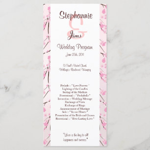 25 4x9 Hochzeitsprogramm Rosa Kirschblossom Programm