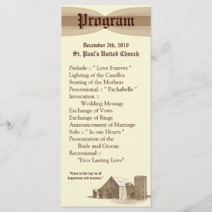 25 4x9 Hochzeitsprogramm Vintage Landbauernhof Programm