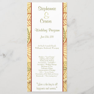 25 4x9 Hochzeitsprogramme-Herbstlaube Programm
