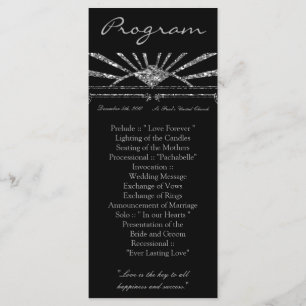 25 4x9 Programme de mariage Art Déco Roaring 20s G