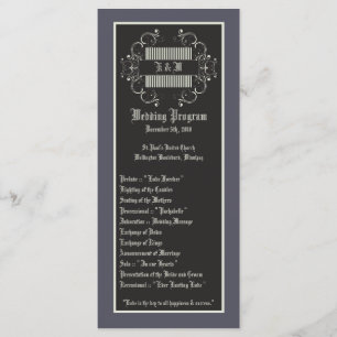 25 4x9 Programme de mariage Black Cravate Affair F