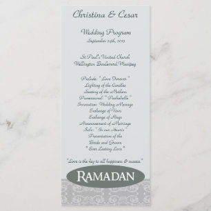 25 4x9 Programme de mariage bleu doux Ramadan isla
