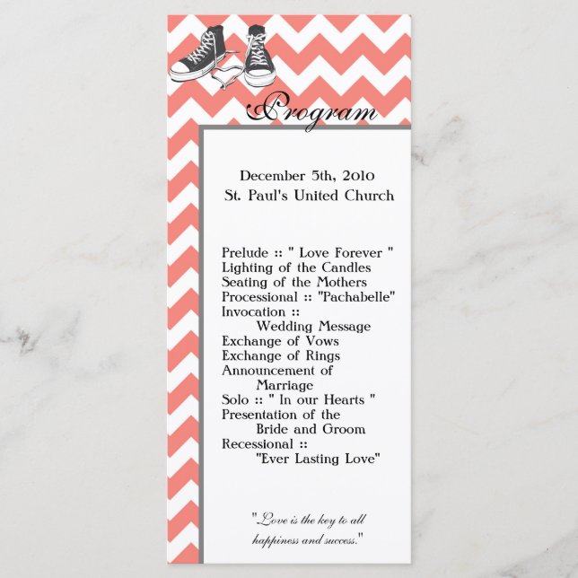 25 4x9 Programme de mariage Chevron Stripe Zig Zag (Devant)
