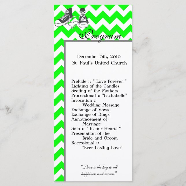 25 4x9 Programme de mariage Chevron Stripe Zig Zag (Devant)