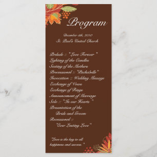 25 4x9 Programme de mariage Feuilles automnales au