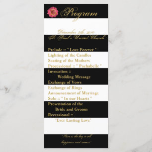 25 4x9 Programme de mariage Grille moderne Noir Bl
