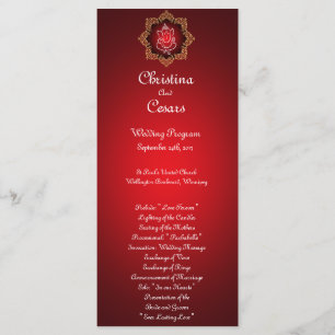 25 4x9 Programme de mariage Lord Ganesha/Hindu Red