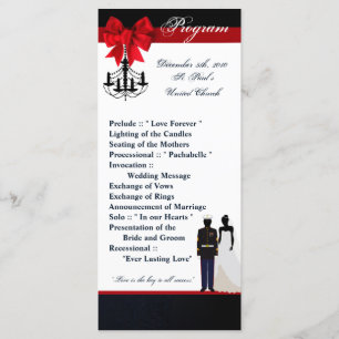 25 4x9 Programme de mariage Marine Uniform Groom B
