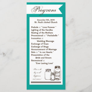 25 4x9 Programme de mariage Mason Jar Pays Rustiqu