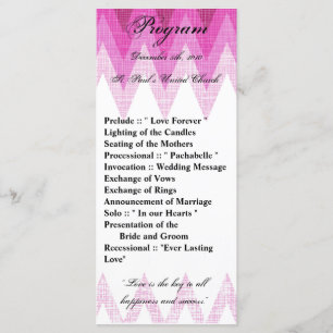 25 4x9 Programme de mariage Ombre Pink Chevron