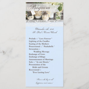 25 4x9 Programme de mariage Plage Mer Mason Jars O
