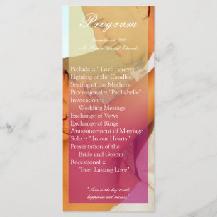 25 4x9 Programme de mariage rose Ombre coucher de