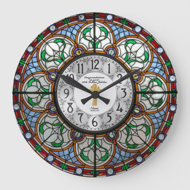25. 50. JAHRE der Ordination Festes Glas Große Wanduhr (Vorderseite)