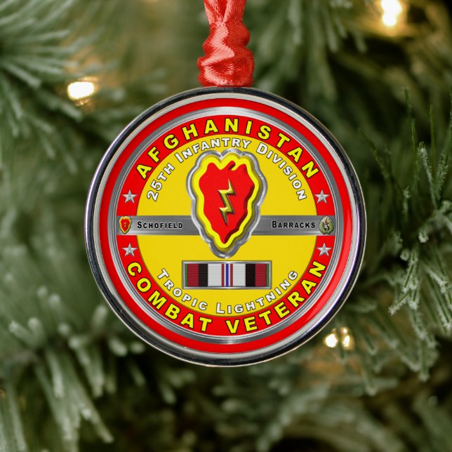 25. Abteilung Infanterie "Afghanistan Veteran" Ornament Aus Metall (Baum)