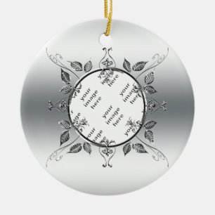 25. Andenken des silberne Keramik Ornament
