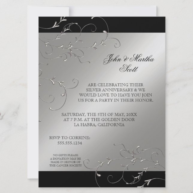 25 ans de fête, 25e anniversaire Invitation (Devant)