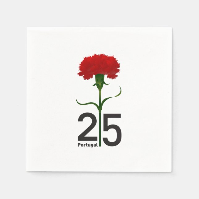 25. April, die Revolution der Nation, Portugal Serviette (Vorderseite)