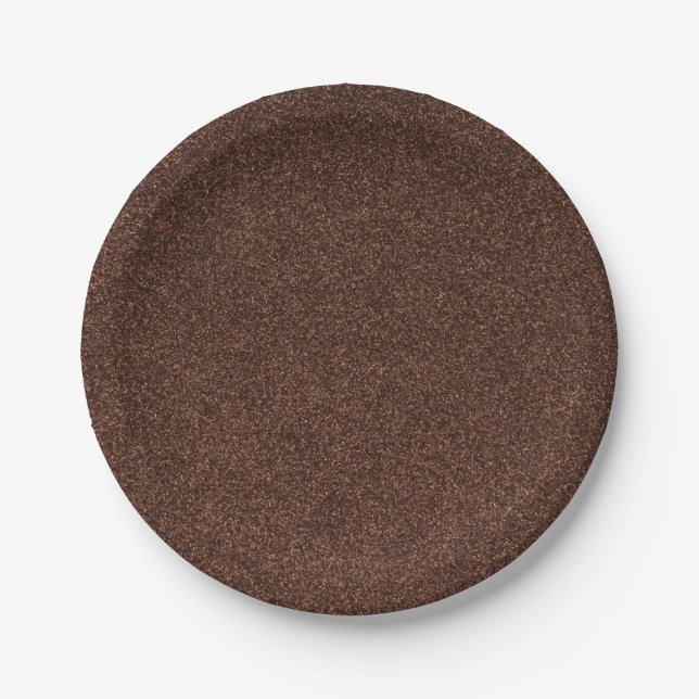 25 Brown-Glitzer-Druck-Glitzern-Party-Versorgungen Pappteller (Vorderseite)