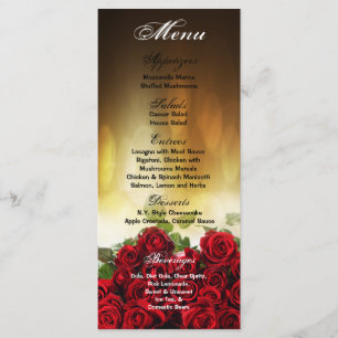 25 Cartes de menu Bouquet Rose rouge Fleur nuptial