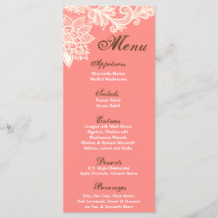 25 Cartes de menu Dentelle Victorienne Vintage Cor