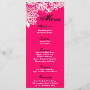 25 Cartes de menu Dentelle Victorienne Vintage Ros