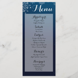 25 Cartes de menu Flammes de neige hiver Glace nei