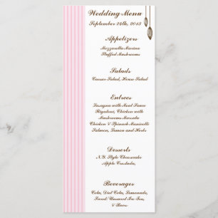 25 Cartes de menu Flirt de cage Birdcage/Pink Stri