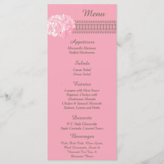 25 Cartes de menu Hydrangea Rose
