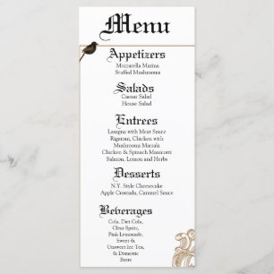 25 Cartes de menu Inséparables officiels Pigeon dû