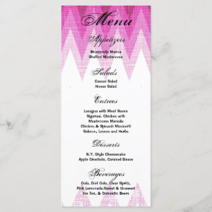 25 Cartes de menu Ombre Pink Chevron