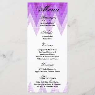 25 Cartes de menu Ombre Purple Chevron