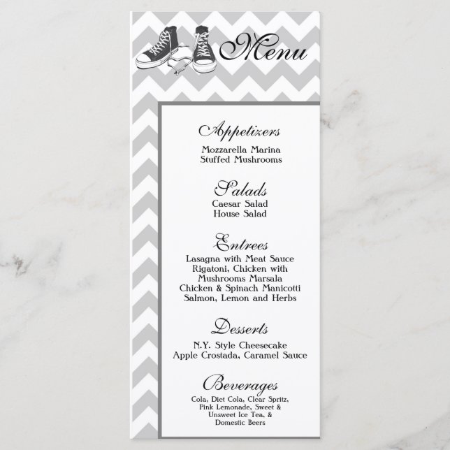 25 Cartes de menu Tissu d'impression Chevron Strip (Devant)
