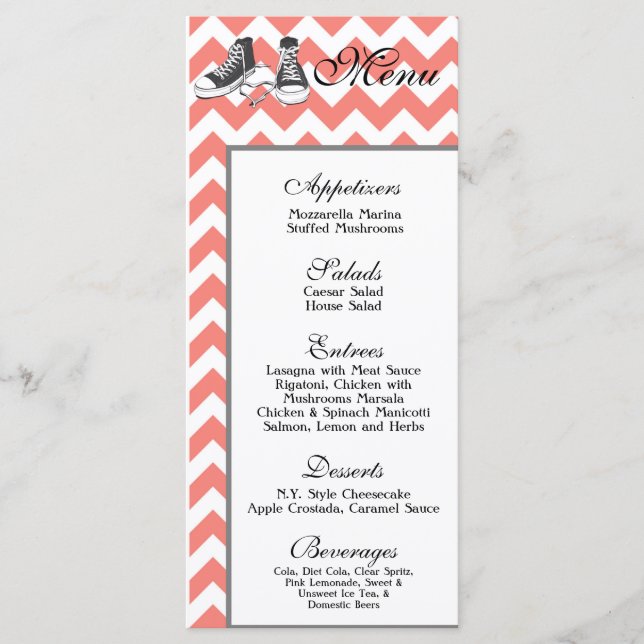 25 Cartes de menu Tissu d'impression Chevron Strip (Devant)